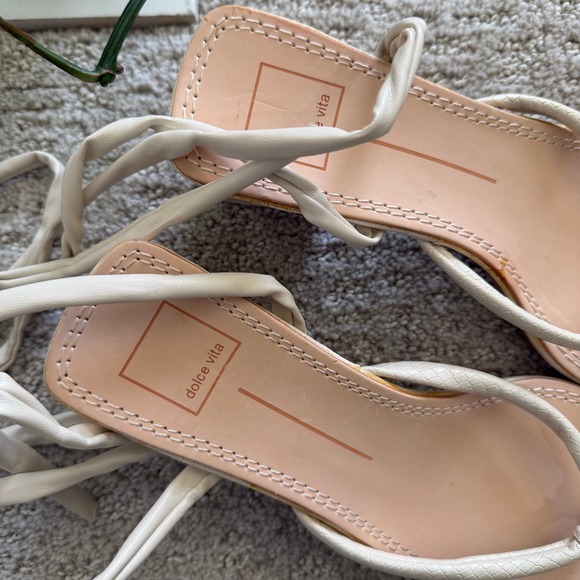 NEW Dolce Vita JORRY Snakeskin Embossed ANKLE WRAP Square Toe Sandals WOMEN 10.5 - Picture 5 of 14